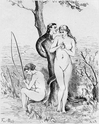 15. Eve tempted by the serpent.